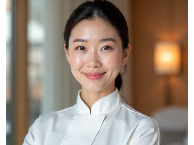 전문적이고 깔끔한 인상의 피부과학 박사 이지은 테라피스트