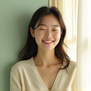 밝게 웃는 20대 여성